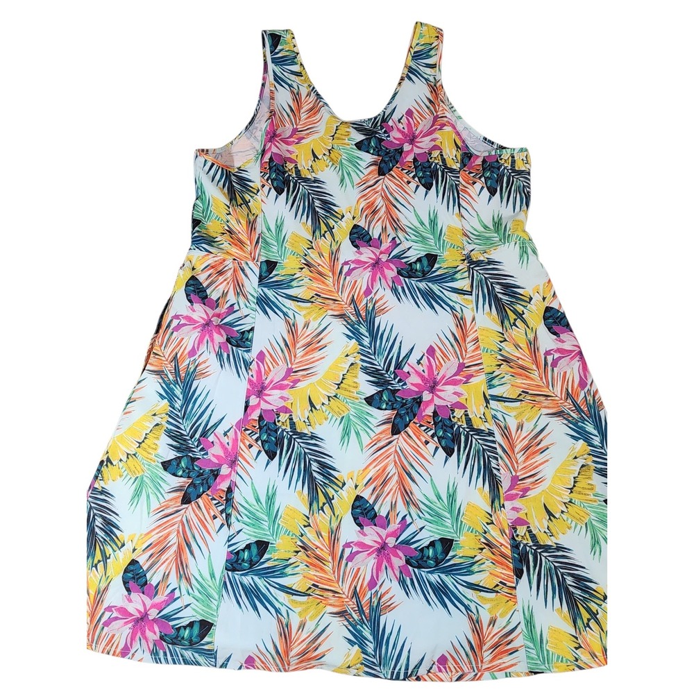 Reel Legends Performance Dress Women XL Multicolor Tropical Floral Sleeveless